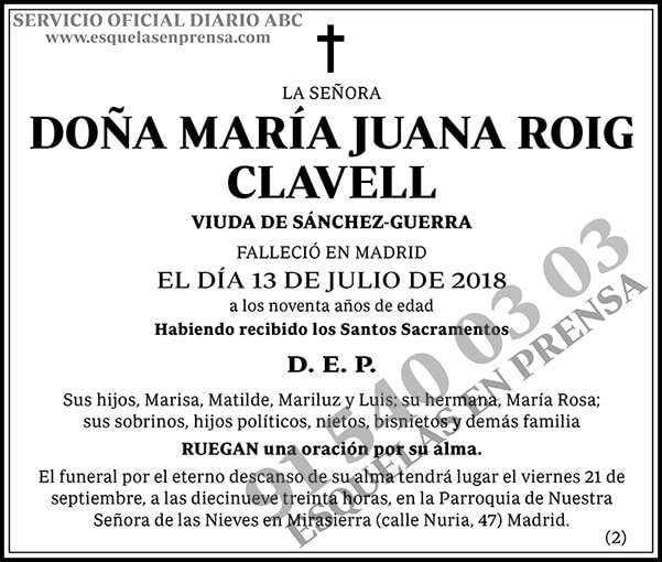 María Juana Roig Clavell